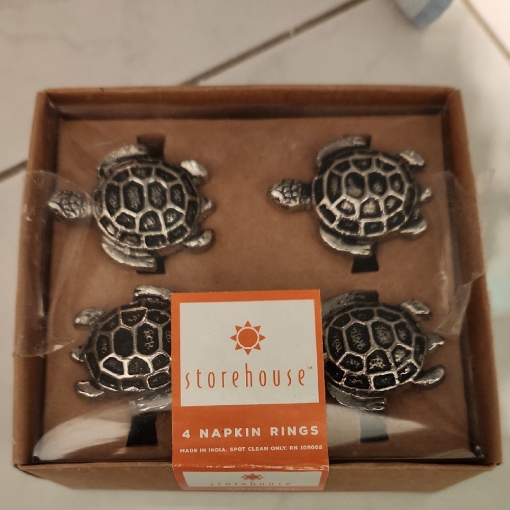 Storehouse Silver Turtle Napkin Rings